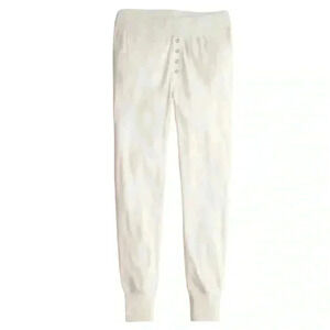 NWT JCrew White, Waffle Texture, Base Layer Jogger Pants, XXL
